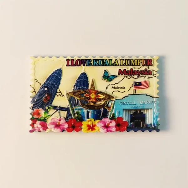 Malaysia Kuala Lumpur Petronas Towers Central Market fridge magnet front view