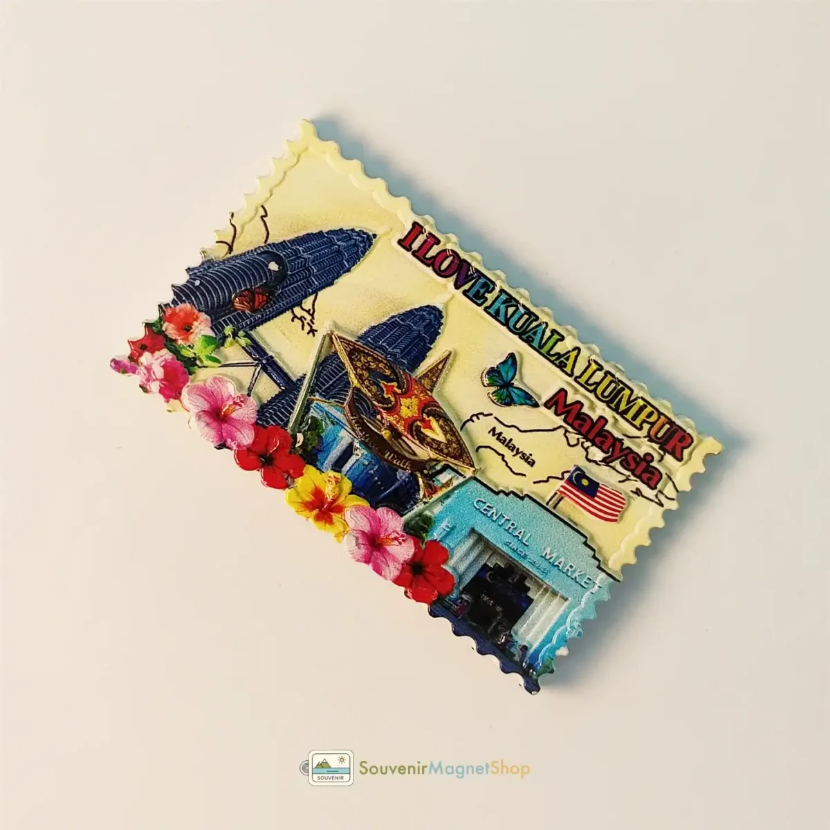 Malaysia Kuala Lumpur Petronas Towers Central Market fridge magnet right side view