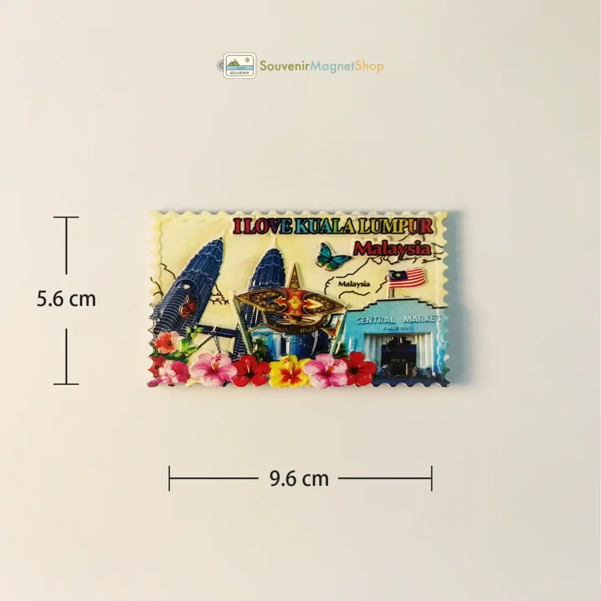 Malaysia Kuala Lumpur Petronas Towers Central Market fridge magnet size view