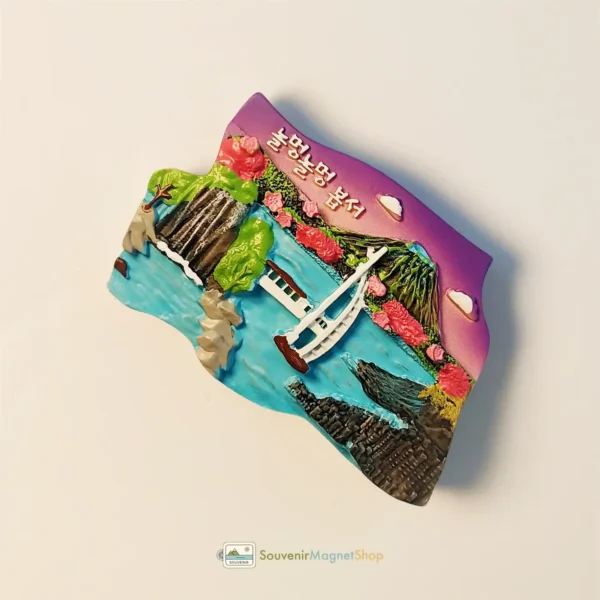 South Korea Jeju Island volcanic beach fridge magnet right side view