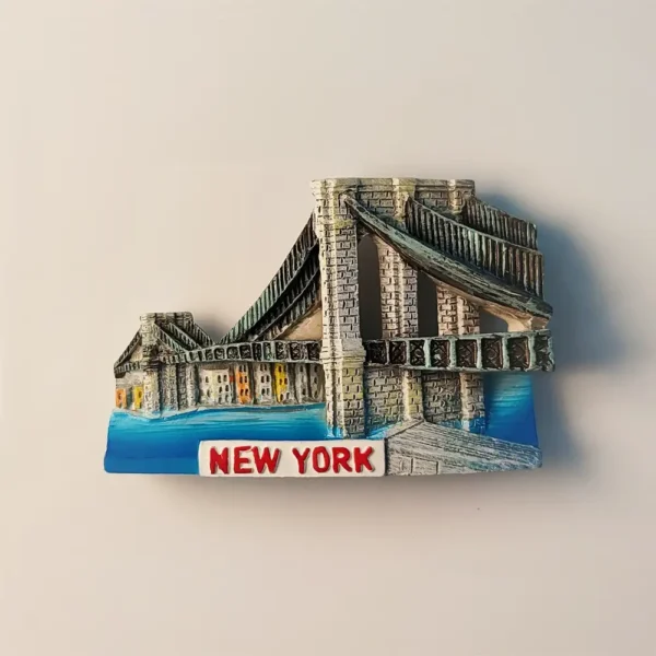 USA New York Brooklyn Bridge Fridge Magnet front view