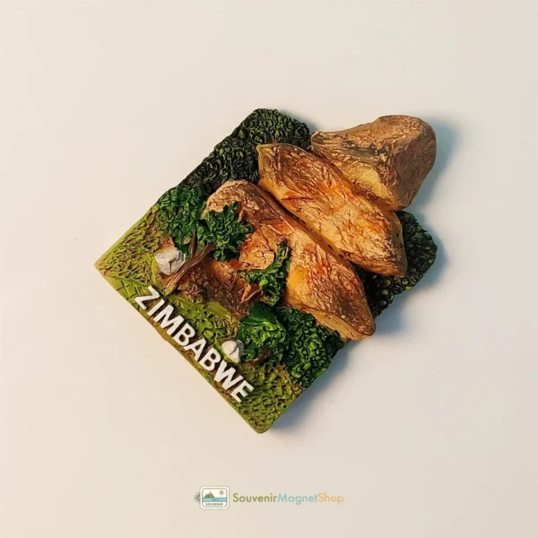 Right side view of Zimbabwe Balancing Rocks fridge magnet