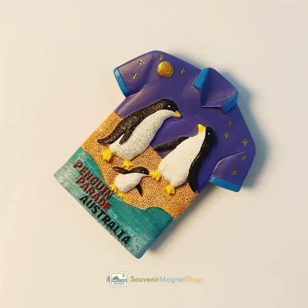 Australia Phillip Island Penguin Parade fridge magnet right side view.