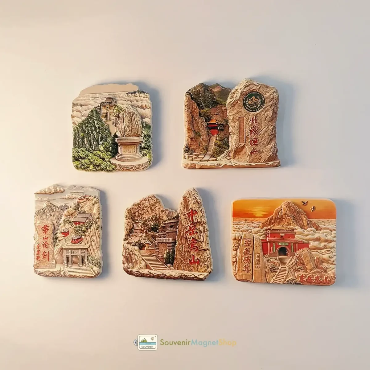 China Five Great Mountains (Wuyue) fridge magnet collection left view