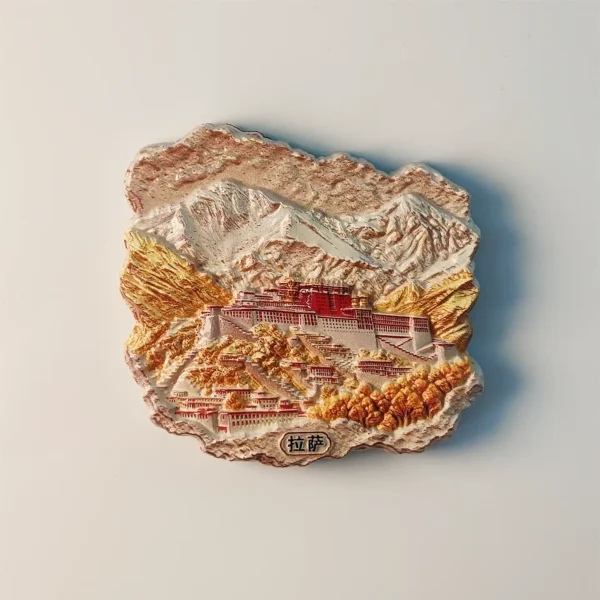 China Lhasa Potala Palace fridge magnet front view.