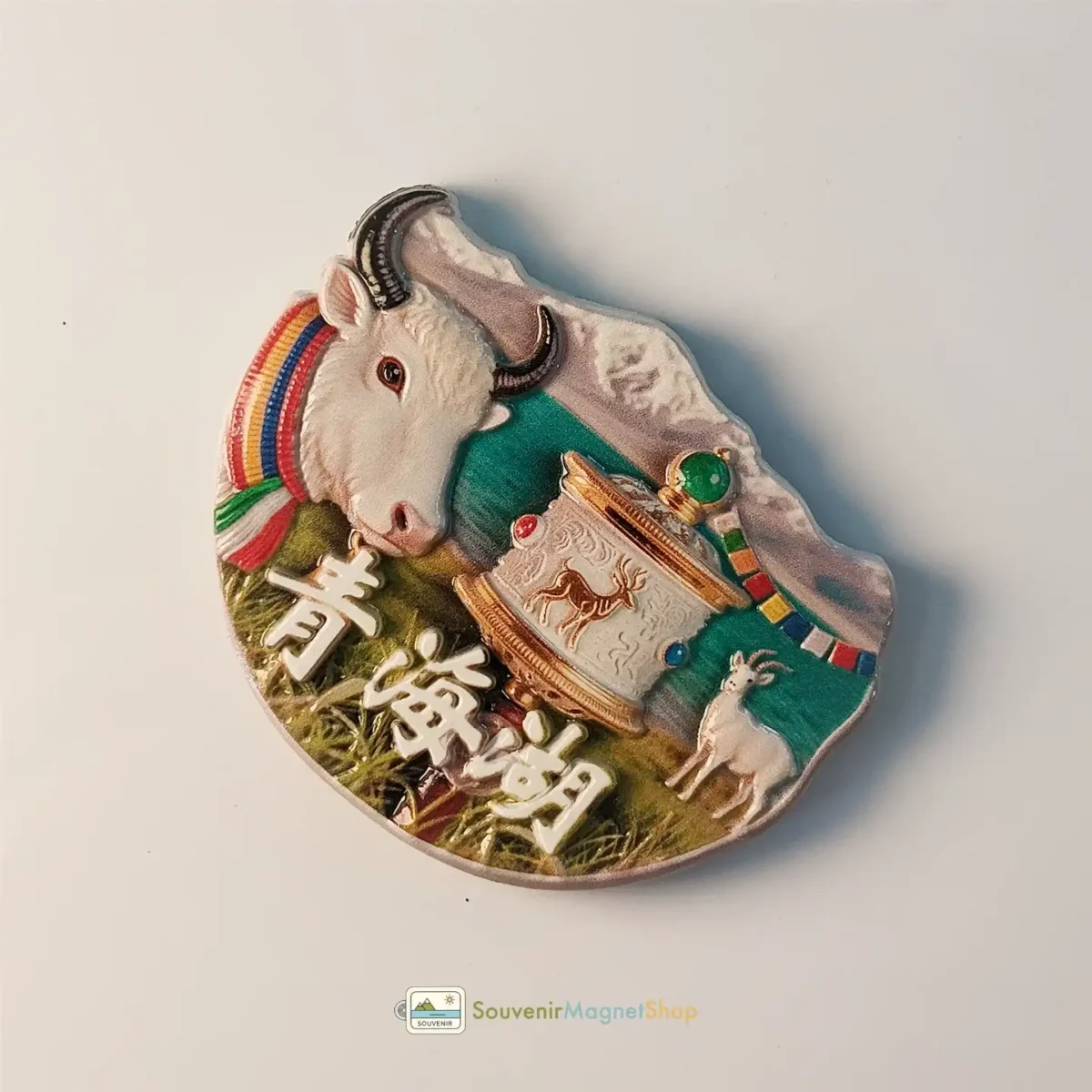 China Qinghai Lake yak magnet right view.