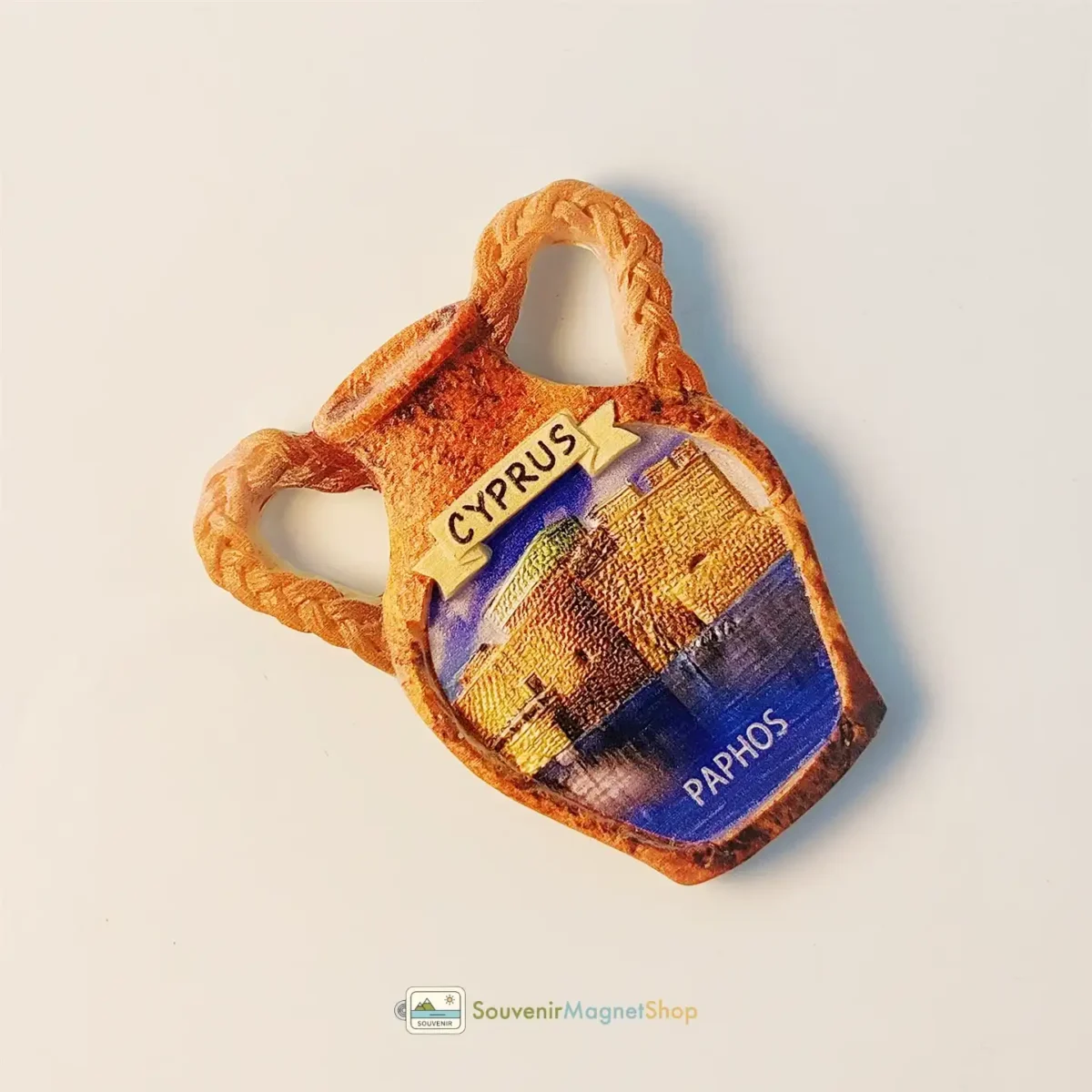 Cyprus Paphos Castle amphora fridge magnet left view
