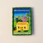 Dominican Republic traditional house fridge magnet front view.