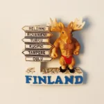 Finland Helsinki moose road sign fridge magnet front view.