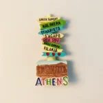 Greece Athens creative road sign fridge magnet front view.