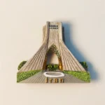 Iran Tehran Azadi Tower fridge magnet front view.