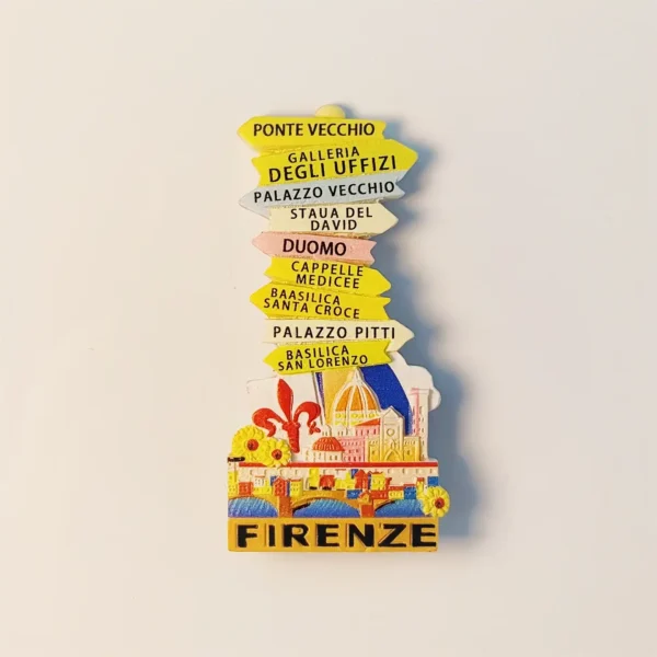 taly Florence landmark signpost fridge magnet front view
