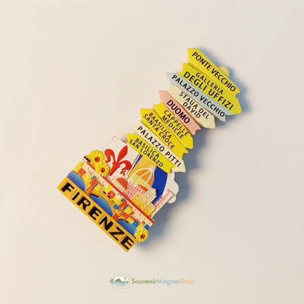 Italy Florence landmark signpost fridge magnet right view