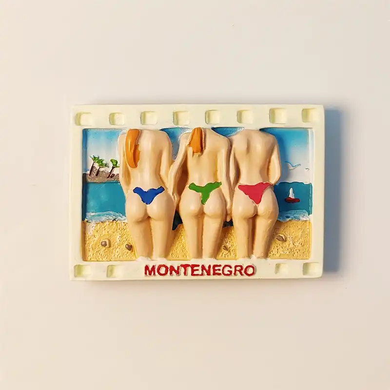 montenegro-swimsuit-film-magnet-front Montenegro swimsuit film fridge magnet front view.