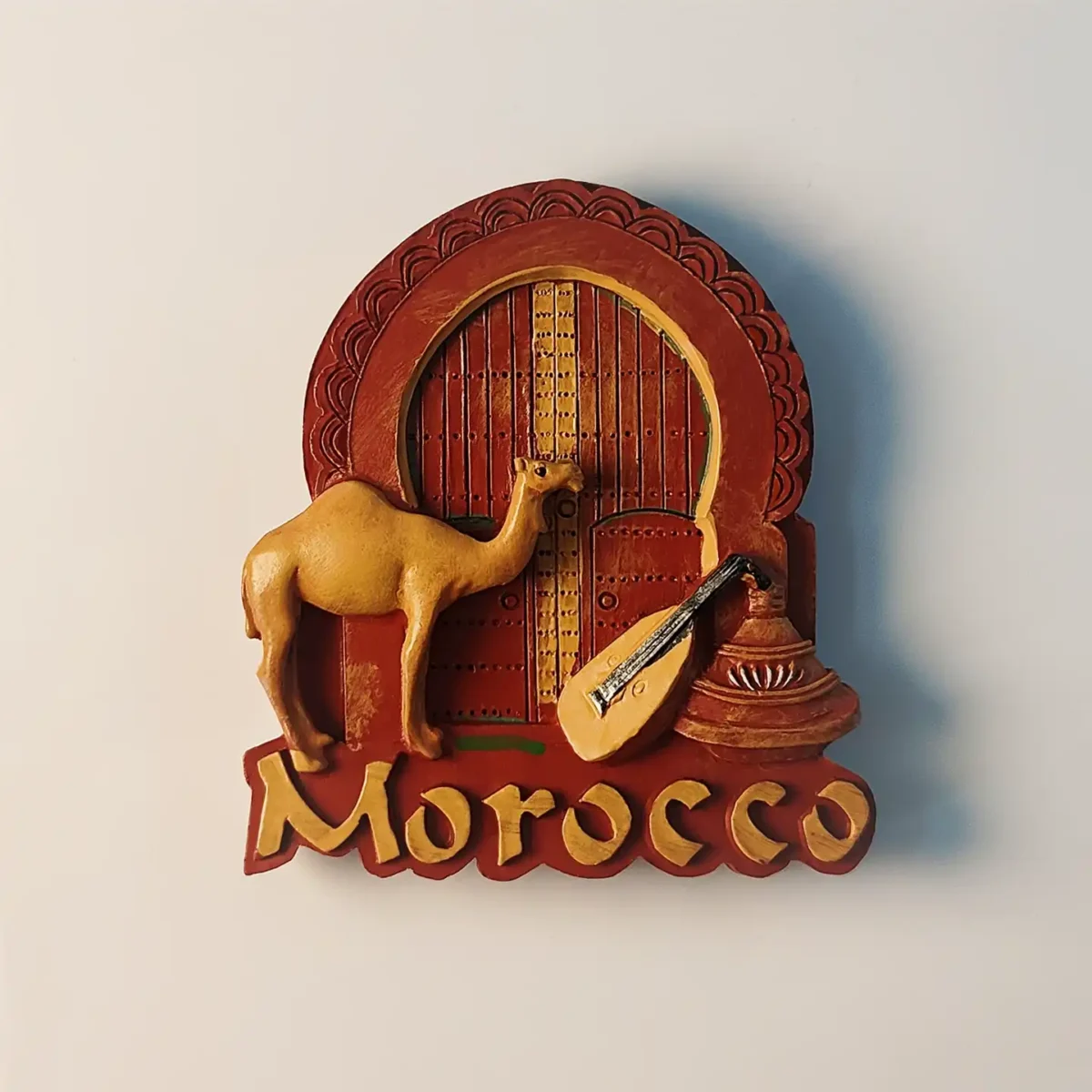 Morocco archway and camel fridge magnet front view.