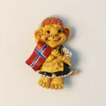 Norway troll flag fridge magnet front view