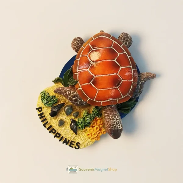 Philippines sea turtle beach fridge magnet left view