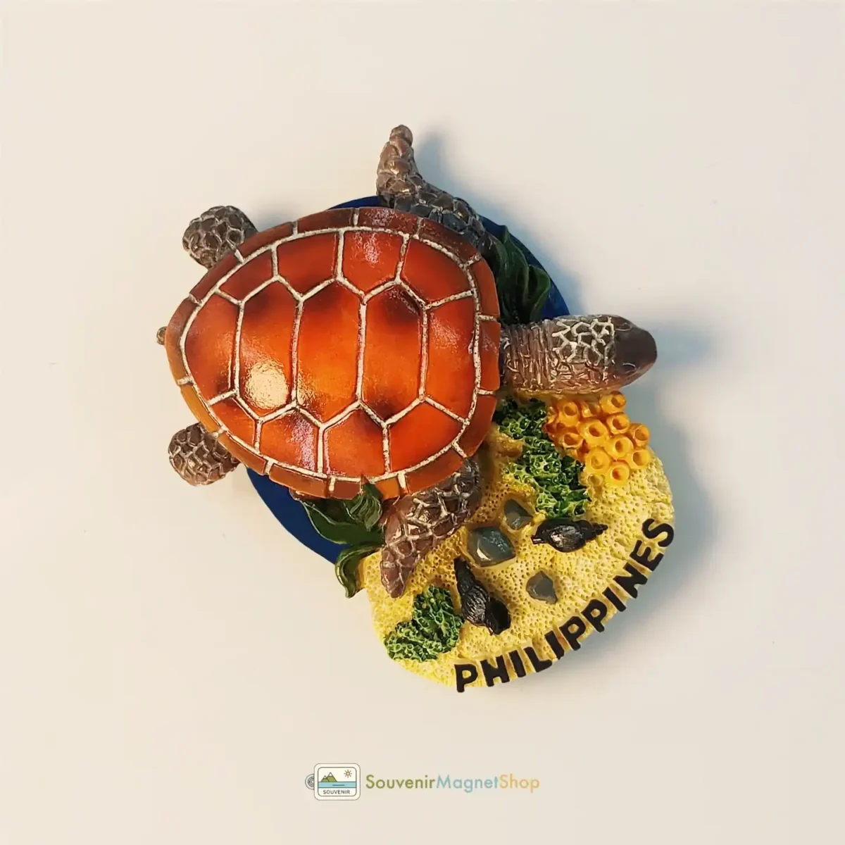 Philippines sea turtle beach fridge magnet right view