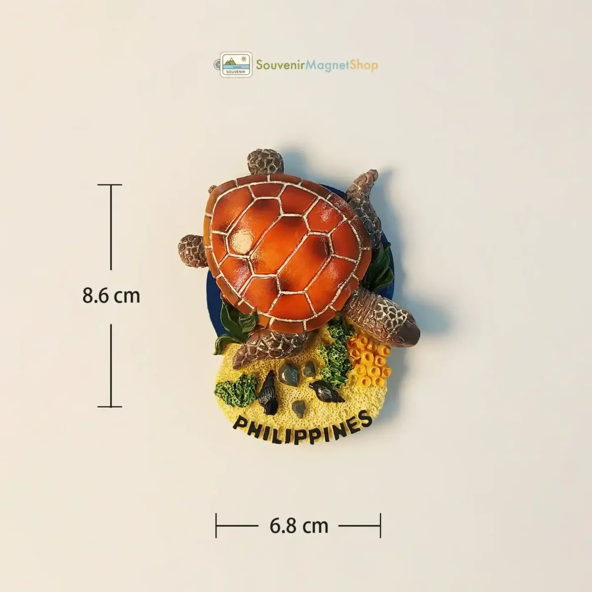 Philippines sea turtle beach fridge magnet size view