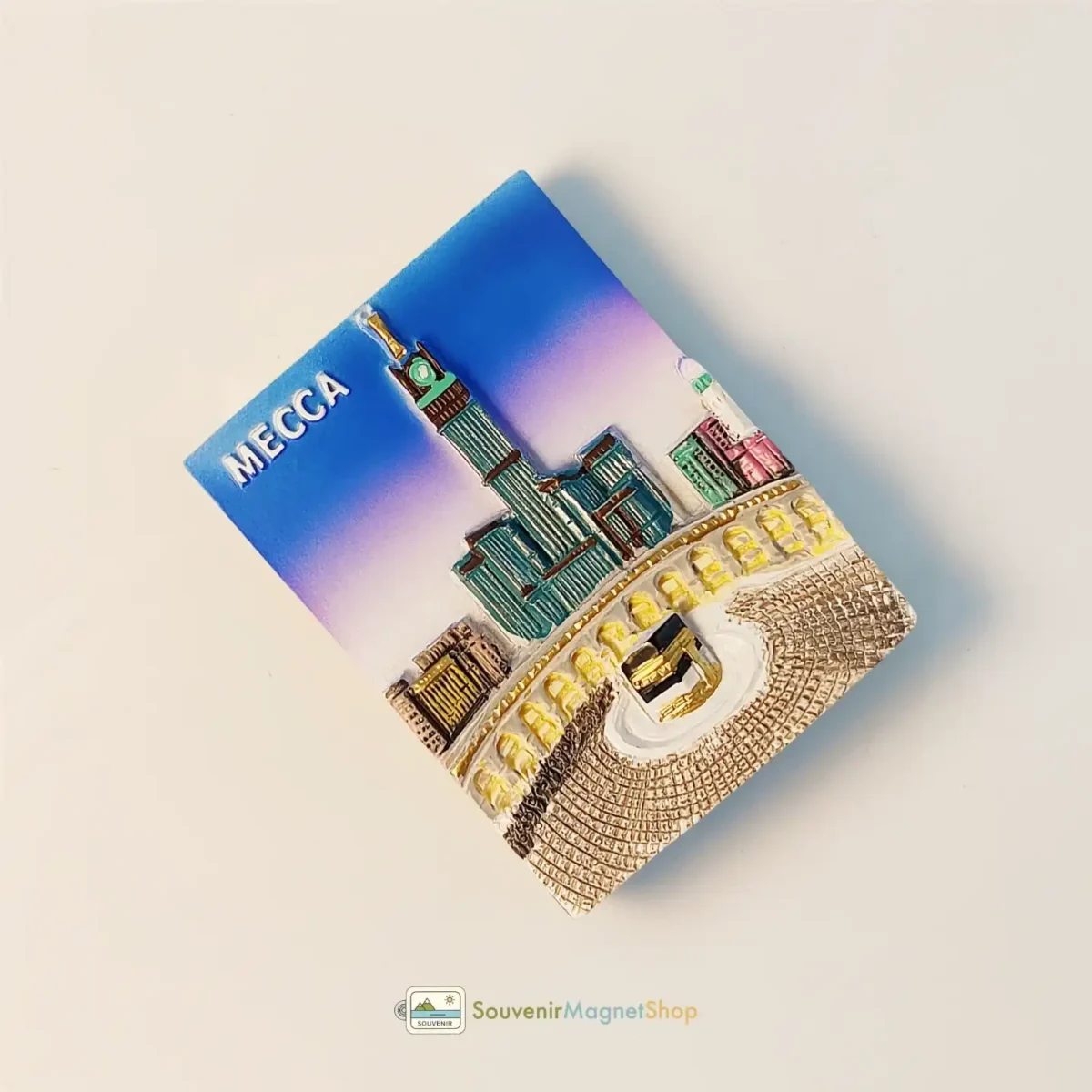 Saudi Arabia Mecca Grand Mosque fridge magnet left view