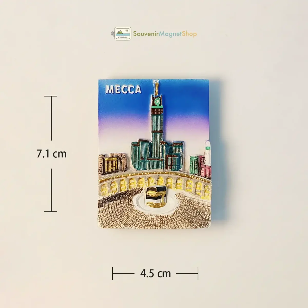 Saudi Arabia Mecca Grand Mosque fridge magnet size view