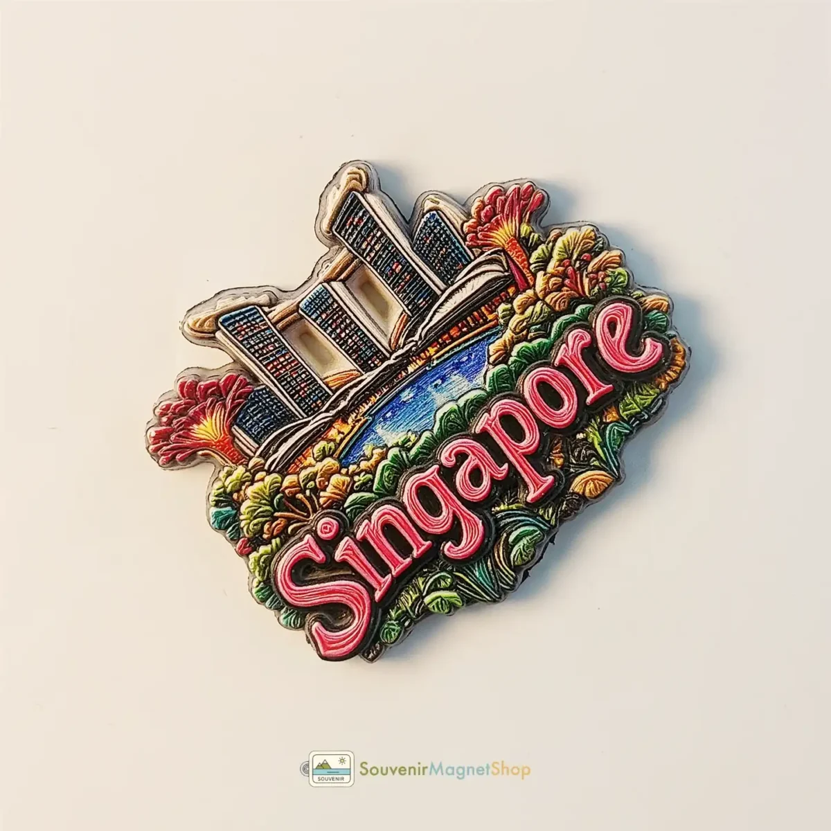 Singapore Marina Bay Sands fridge magnet left view