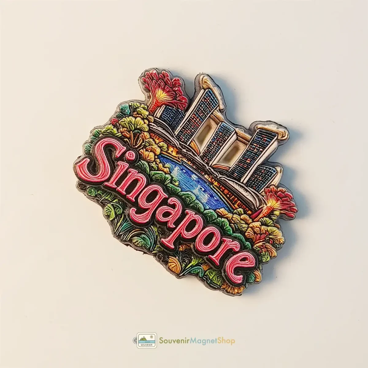 Singapore Marina Bay Sands fridge magnet right view