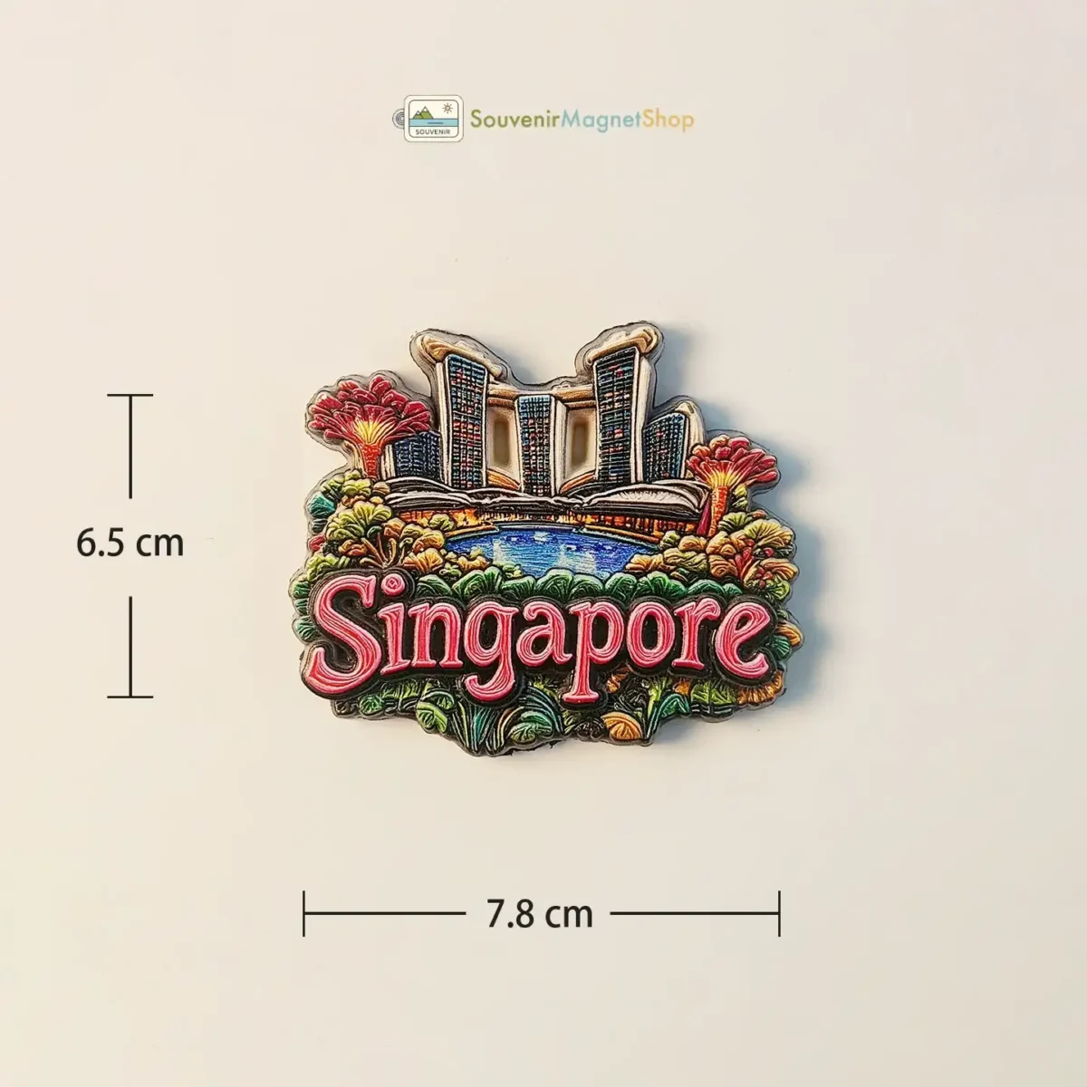 Singapore Marina Bay Sands fridge magnet size view