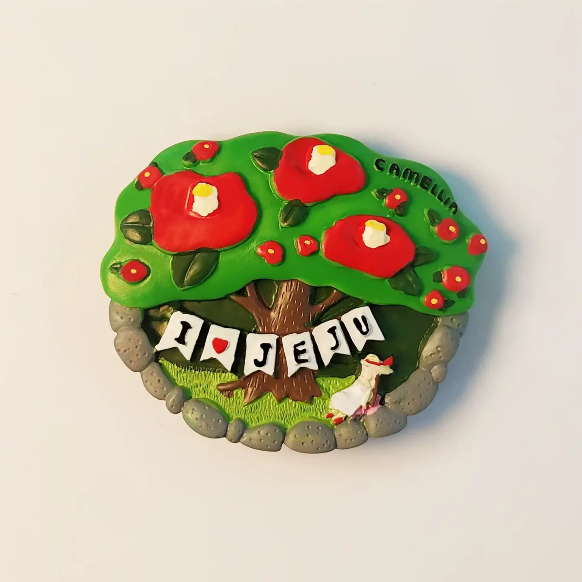 south-korea-jeju-island-camellia-fridge-magnet-front South Korea Jeju Island camellia fridge magnet front view