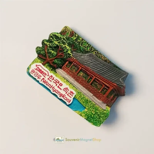 South Korea Korean Folk Village Wanhyangru fridge magnet right side view.