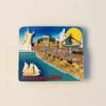 Spain Torremolinos seaside cityscape fridge magnet front view.