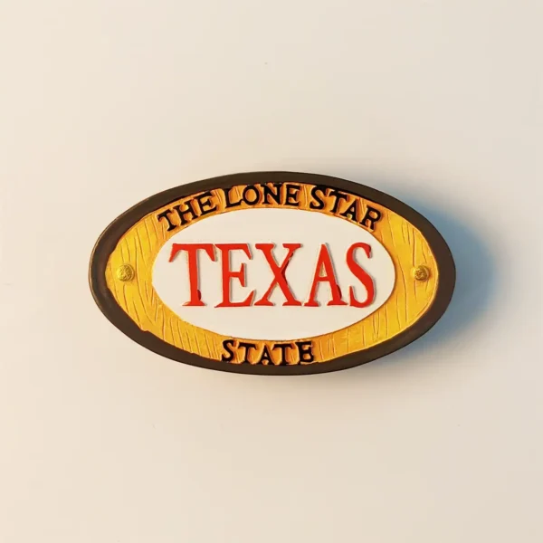 Texas The Lone Star State fridge magnet front view.