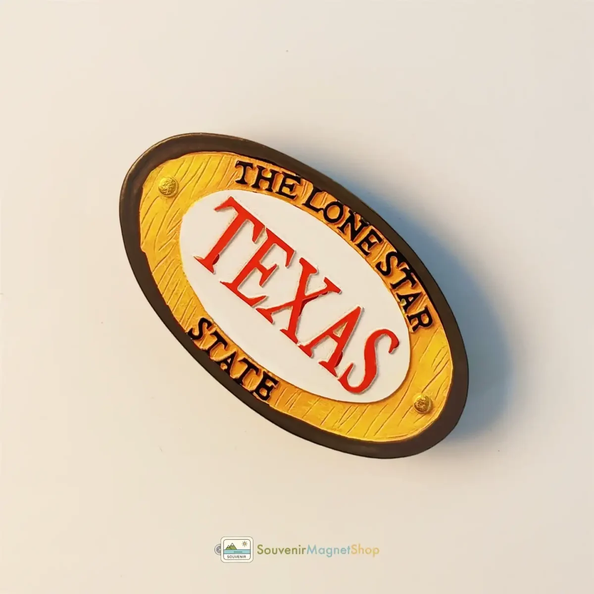 Texas The Lone Star State fridge magnet right side view.