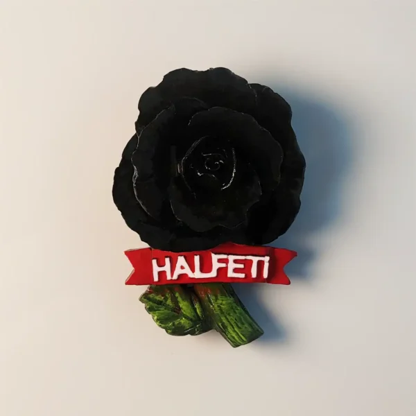Turkey Halfeti Black Rose fridge magnet front view.