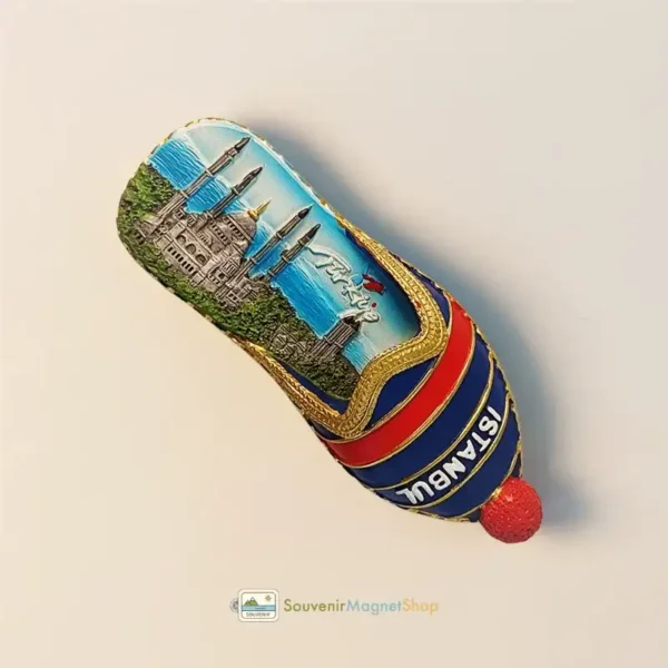 Turkey Istanbul Mosque shoe magnet right side view.