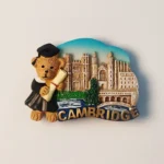 UK Cambridge University bear fridge magnet front view.