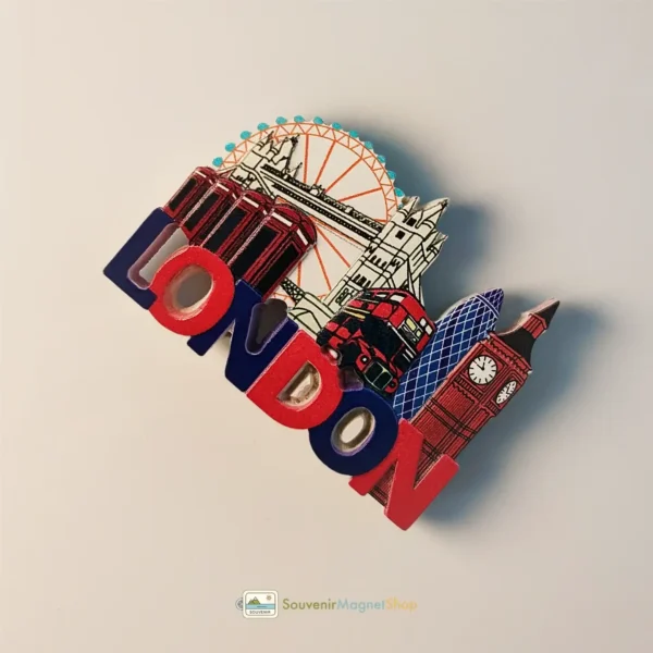 UK London landmarks fridge magnet right view.