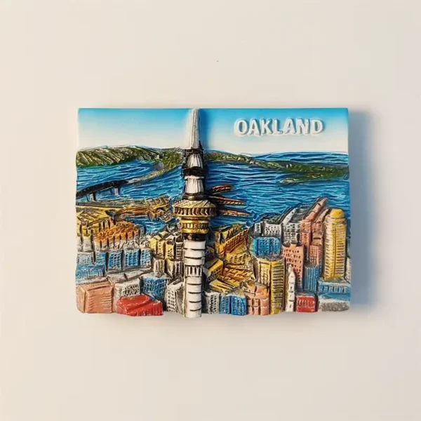 USA California Oakland creative architecture fridge magnet front view.