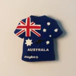 Australia flag T-shirt fridge magnet front view