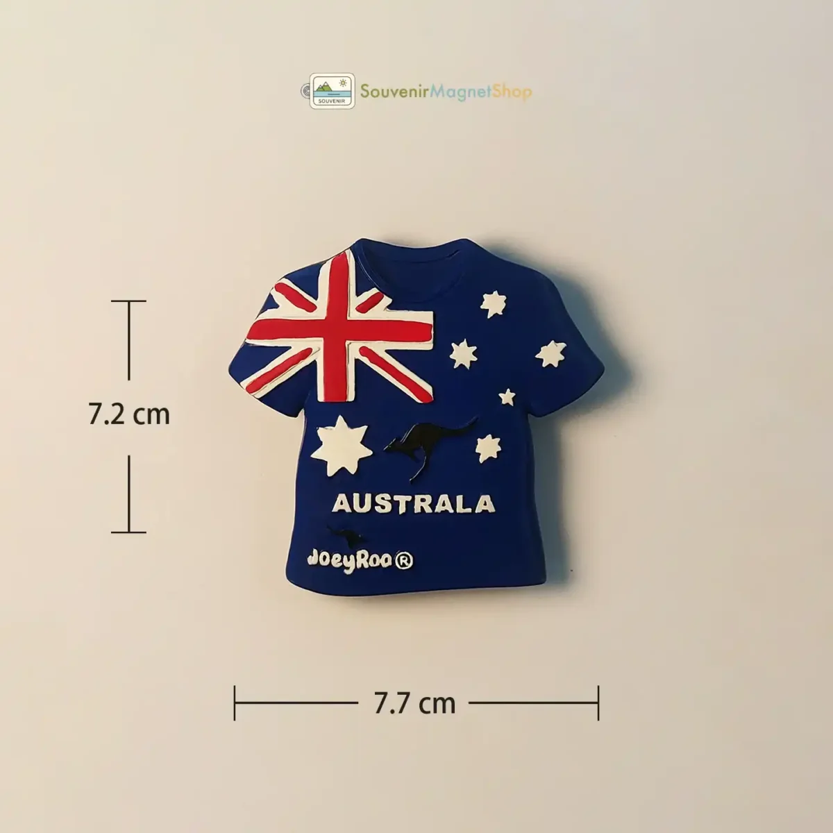 Australia flag T-shirt fridge magnet size view