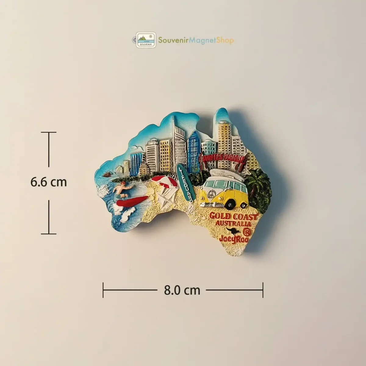 Australia Gold Coast Surfers Paradise fridge magnet size view