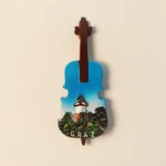 Austria Graz Clock Tower violin shape fridge magnet front view