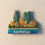 Azerbaijan Baku Flame Towers fridge magnet front view