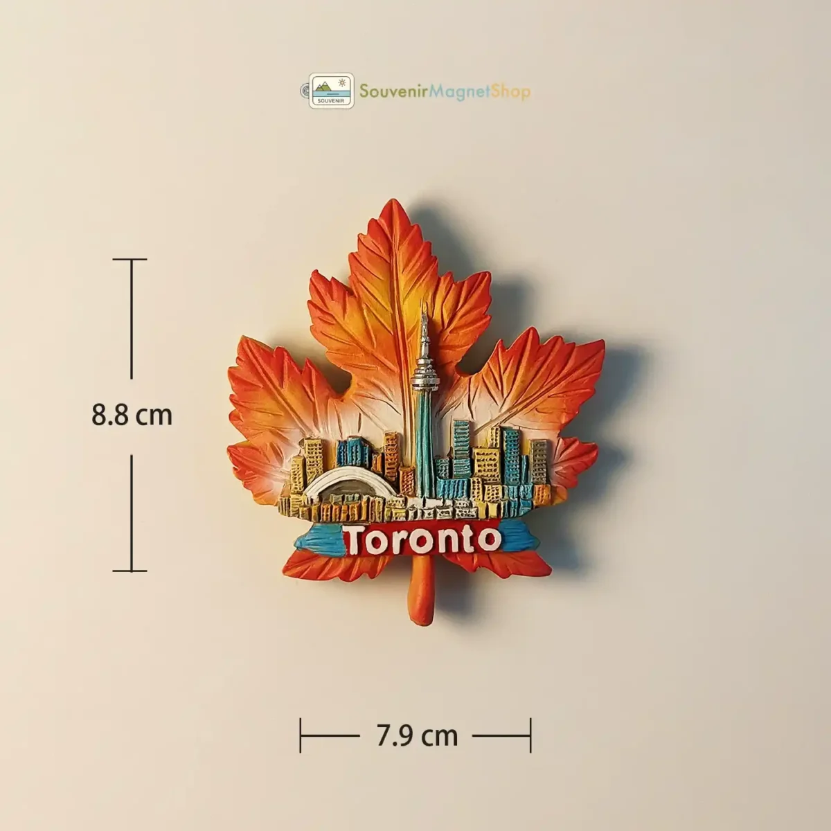 Canada Toronto CN Tower maple leaf fridge magnet size dimensions