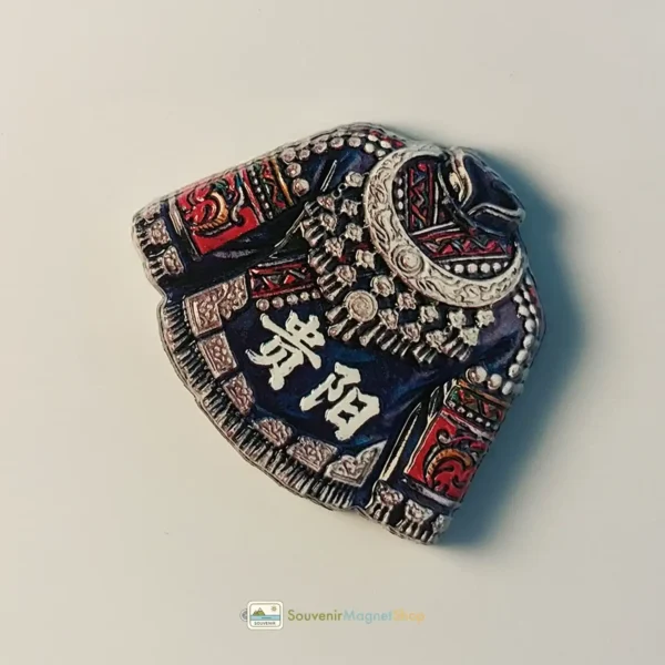 China Guiyang Miao costume fridge magnet angled right view