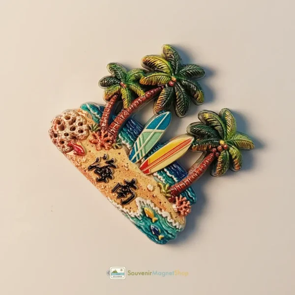 China Hainan beach fridge magnet right view.