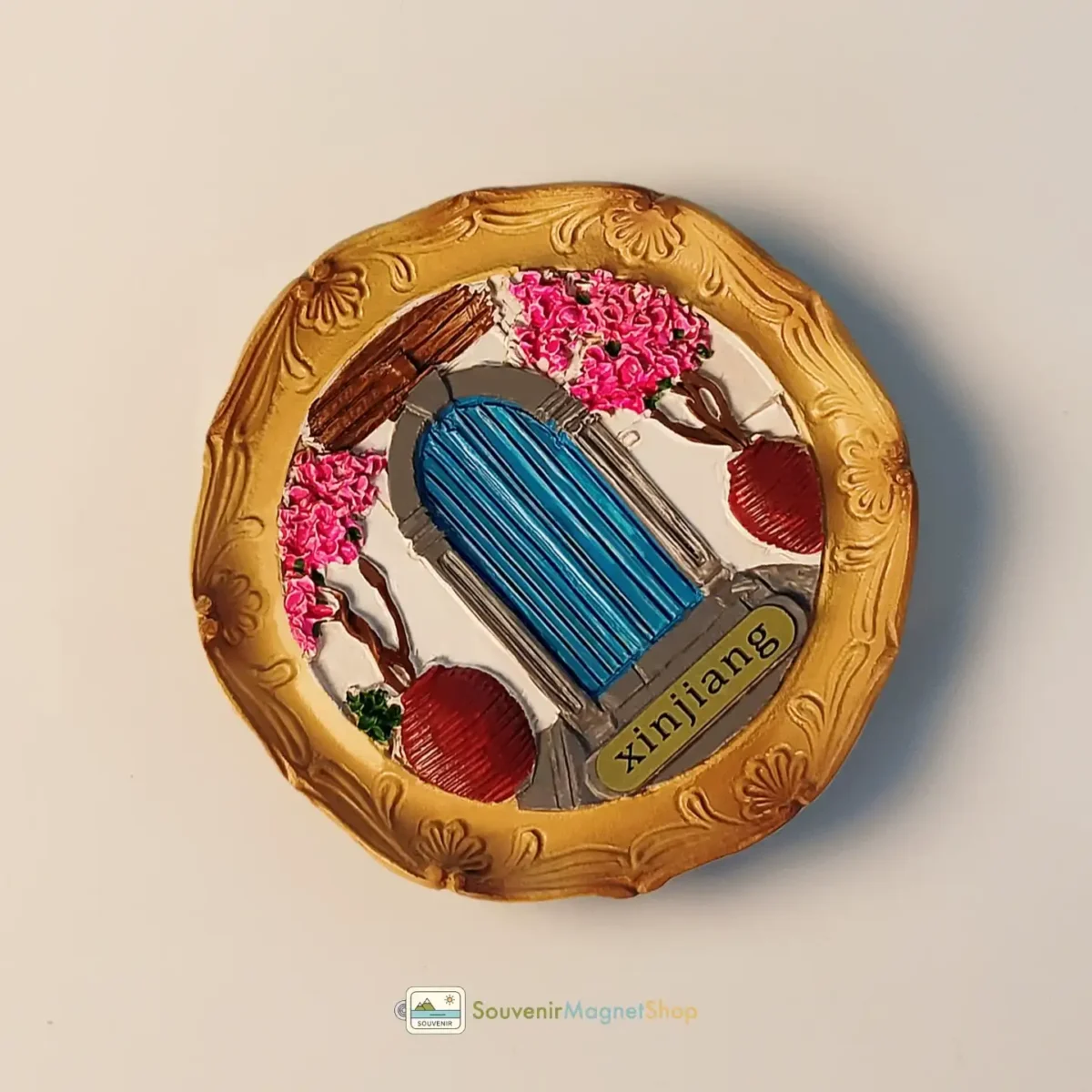 China Kashgar traditional house fridge magnet left view