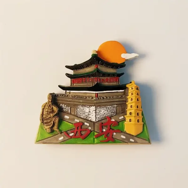 China Xi'an landmarks fridge magnet front view.