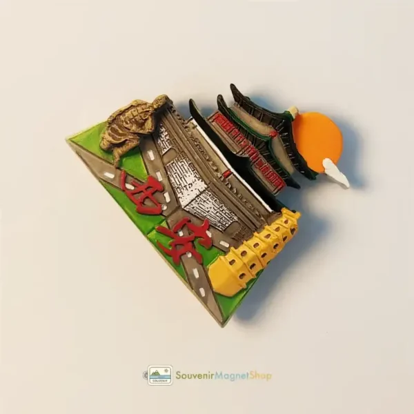 China Xi'an landmarks fridge magnet right side view.