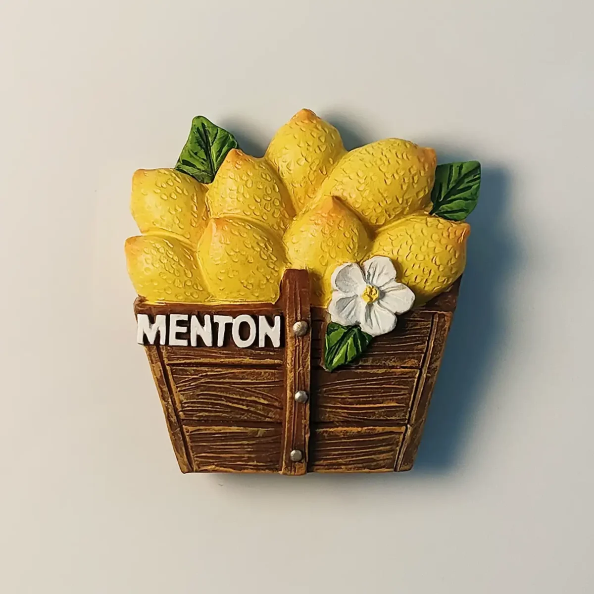 France Menton lemon basket fridge magnet front view